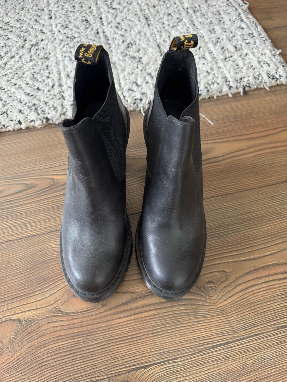 Dr. Martens Black Leather Chelsea Heeled Boots